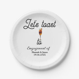 Prato De Papel Vamos brindar para nome da festa de noivado data t