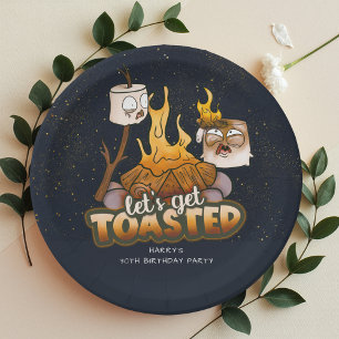 Prato De Papel Vamos De Borracha Do Quintal É Torrado Aniversário