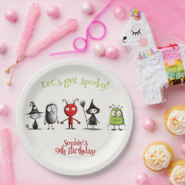 Prato De Papel Vamos fica assustado! Aniversário de criança de mo