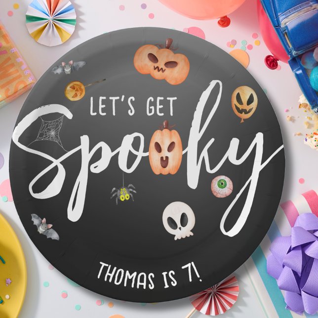 Prato De Papel Vamos fica assustado! festa de aniversário de hall (Criador carregado)