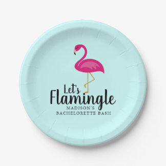 Prato De Papel Vamos Flamingle Flamingo Festa de solteira
