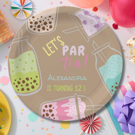 Prato De Papel Vamos par-tear chá de bolhas de aniversário