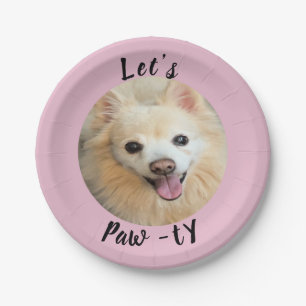 Prato De Papel Vamos, Paw-ty! Cachorro Personalizado