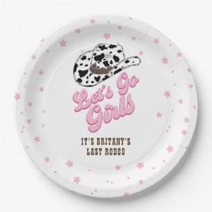 Prato De Papel Vamos Rosa Vai Meninas Nashville Cowgirl Bachelore