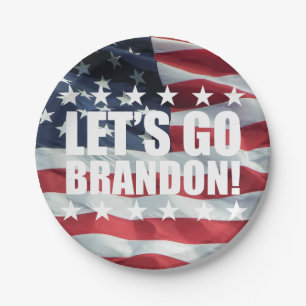 Prato De Papel VAMOS VÁ BRANDON! [Fonte 2] Chapas de papel