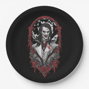 Prato De Papel Vampiro de Halloween 12, monstro assustador, horro