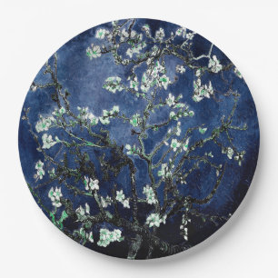 Prato De Papel Van Gogh Almond Blossoms Midnight Blue