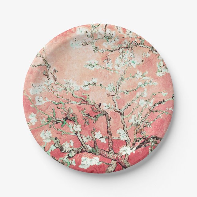 Prato De Papel Van Gogh Almond Blossoms Peach (Frente)