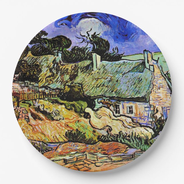 Prato De Papel Van Gogh - Casas com Telhados Atchados (Frente)