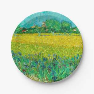 Prato De Papel Van Gogh Field com Irrises Perto de Arles