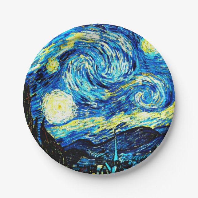 Prato De Papel Van Gogh - Noite Estrelada (Frente)