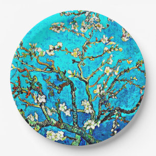 Prato De Papel Van Gogh - Ramificações com Flor de Amêndoa