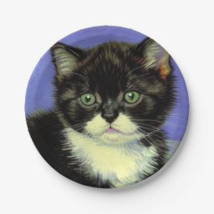 Prato De Papel Van Gogh Tuxedo Kitten