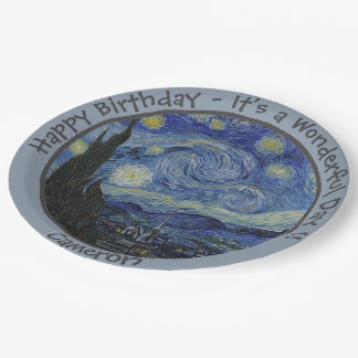 Prato De Papel van Gogh's The Starry Night Party Items Collection