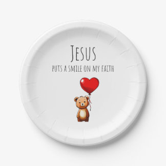 Prato De Papel VBS Jesus coloca um sorriso na minha fé - placa de