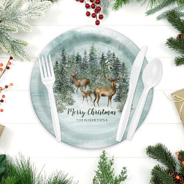 Prato De Papel Vedante Florestal Russo de Natal Aquarela