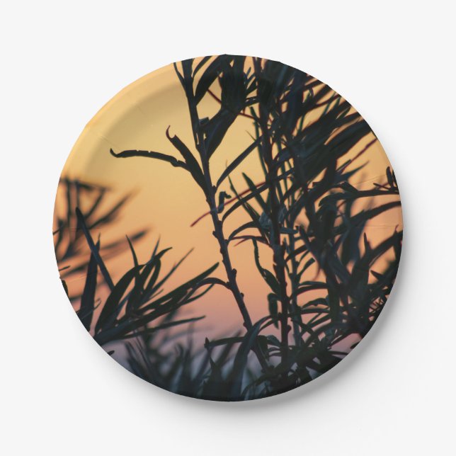 Prato De Papel Vegetação no pôr do sol (Frente)