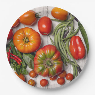 Prato De Papel Vegetais e Colheita de Plantas