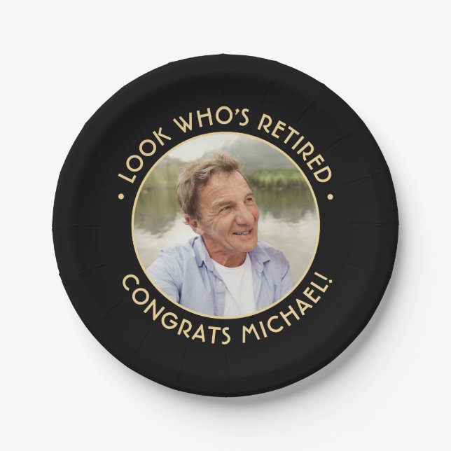 Prato De Papel Veja quem é a foto de aposentadoria negra e Dourad (Frente)