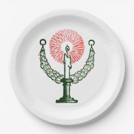 Prato De Papel Vela de Natal Tradicional