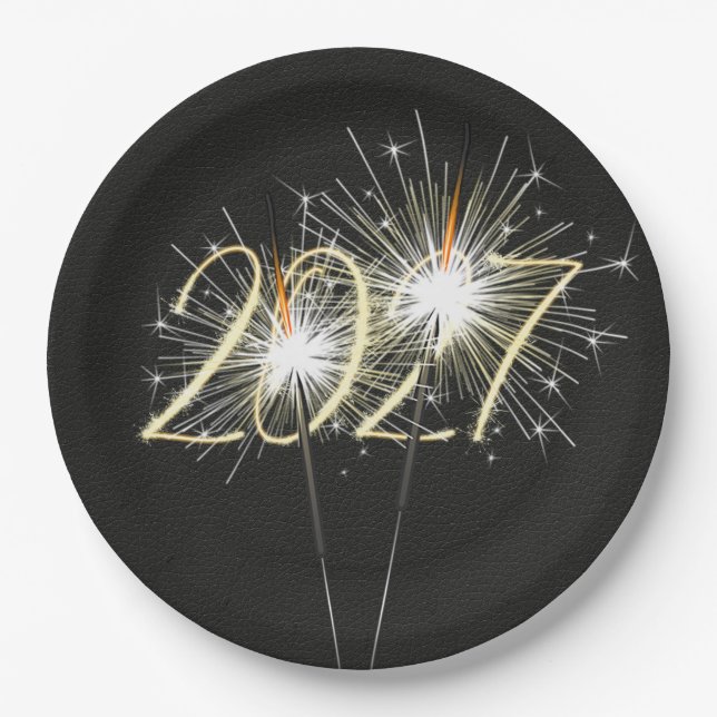 Prato De Papel Velas de Ano Novo 2027 (Frente)