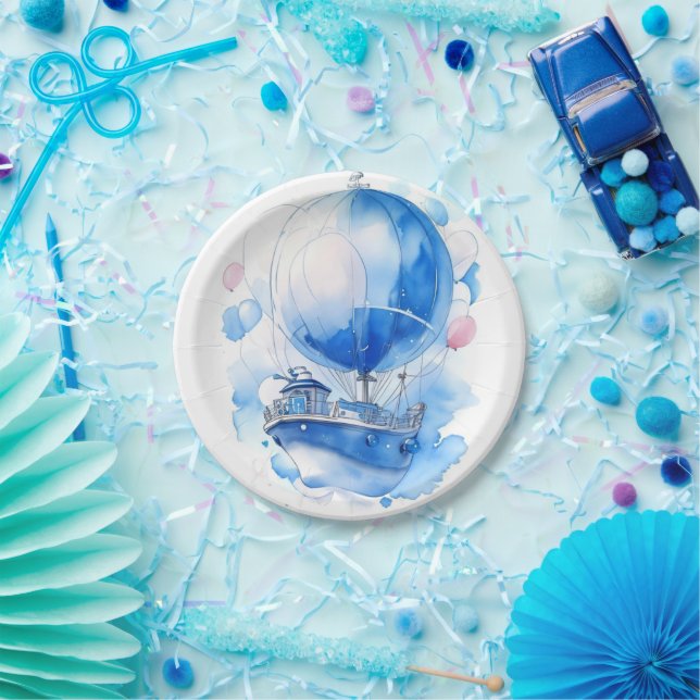 Prato De Papel Velejando até a Parentalidade: Chá de fraldas de M (Festa)