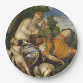Prato De Papel Vênus e Adonis (por Paolo Veronese)