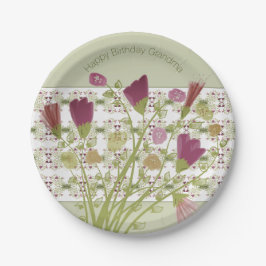 Prato De Papel Verde com Padrão