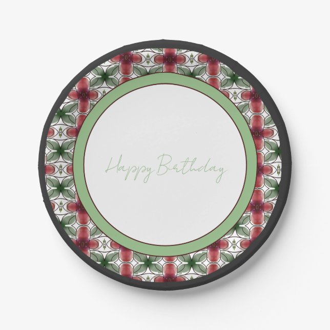 Prato De Papel Verde E Preto (Frente)