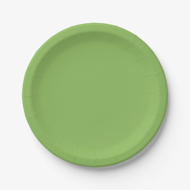 Prato De Papel Verde-repolho sólido (Frente)