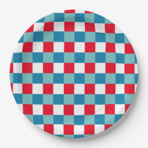 Vermelho Branco Azul Tartan Xadrez 4 de Julho Retr