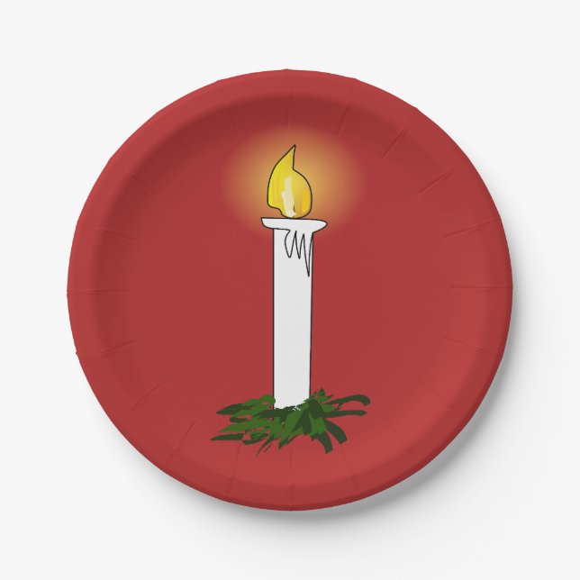 Prato De Papel Vermelho de velas avançado (Frente)