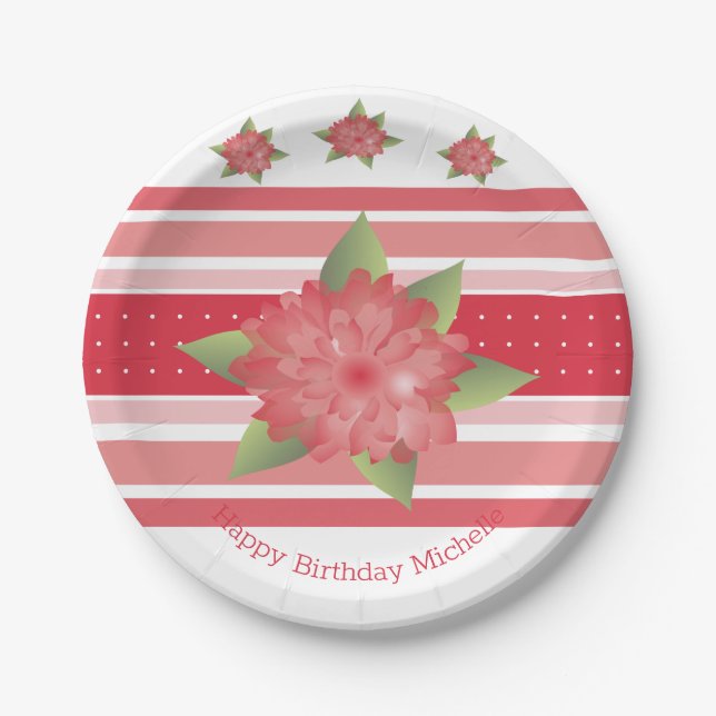 Prato De Papel Vermelho E Rosa (Frente)