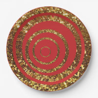 Vermelho & redemoinho Dourado do brilho e placas