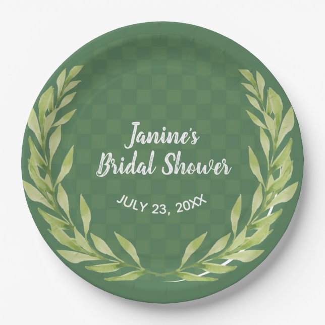 Prato De Papel Vermelhos Modernos da Terra Folha Personalizável (Frente)