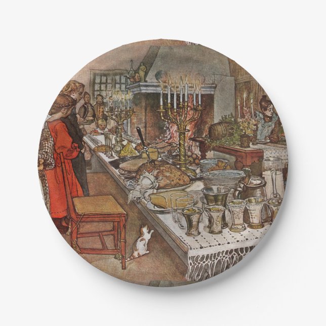 Prato De Papel Véspera de Natal Julaftonen (Frente)