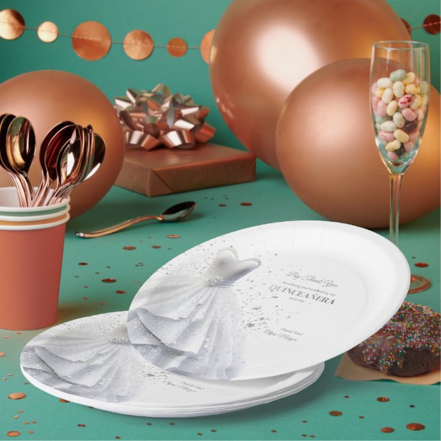 Prato De Papel Vestido Vermelho Quintencera Glam (Múltiplo)