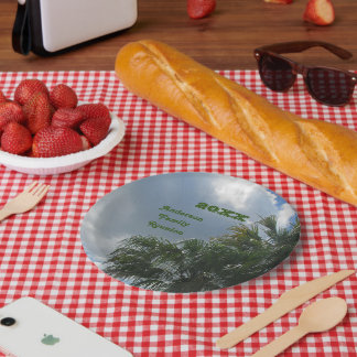 Prato De Papel Viagem Tropical de Praia Tropical de Árvore de Reu