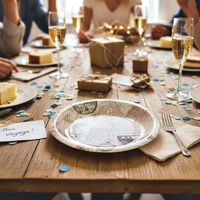 Prato De Papel Viagens vintage (Criador carregado)