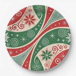 Prato De Papel Vibrações de Natal