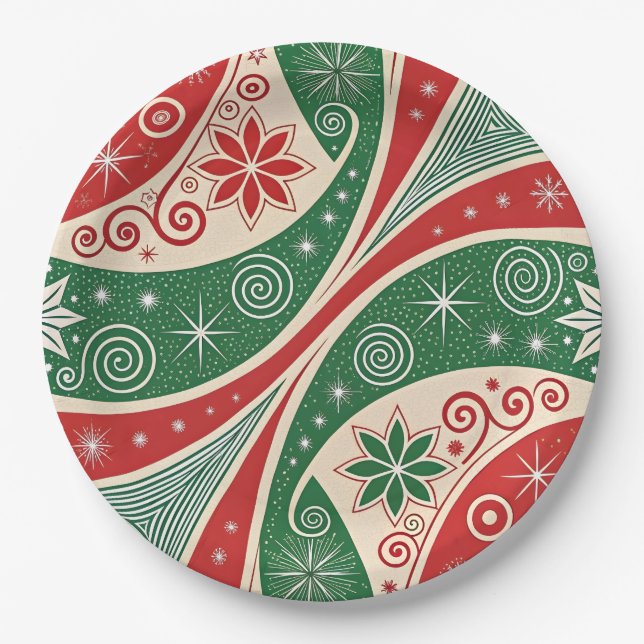 Prato De Papel Vibrações de Natal (Frente)