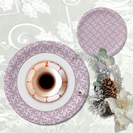 Prato De Papel Victorian Lace Pink Paper Plates
