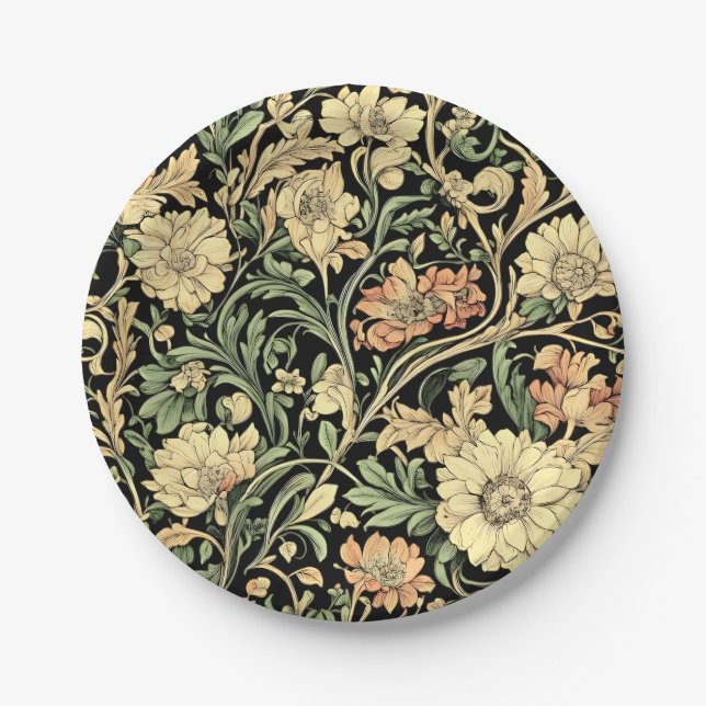Prato De Papel Victorian-style floral pattern  (Frente)