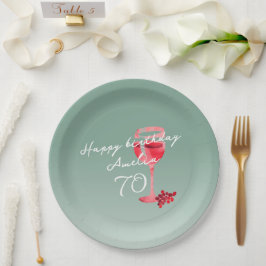 Prato De Papel Vidro Vidro Vidro 70 Festa de aniversário