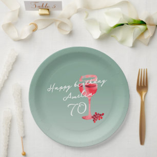Prato De Papel Vidro Vidro Vidro 70 Festa de aniversário