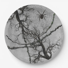 Prato De Papel Vinhas torcidas e o Halloween de aranha