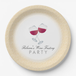 Prato De Papel Vinho tinto, partido personalizado da degustação