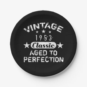 Prato De Papel Vintage 1953 - Aniversário do 70