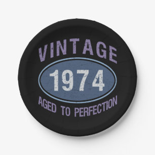 Prato De Papel Vintage 1974 50th Birthday