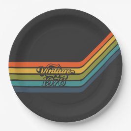 Prato De Papel Vintage 1976 Retro Design paper plates